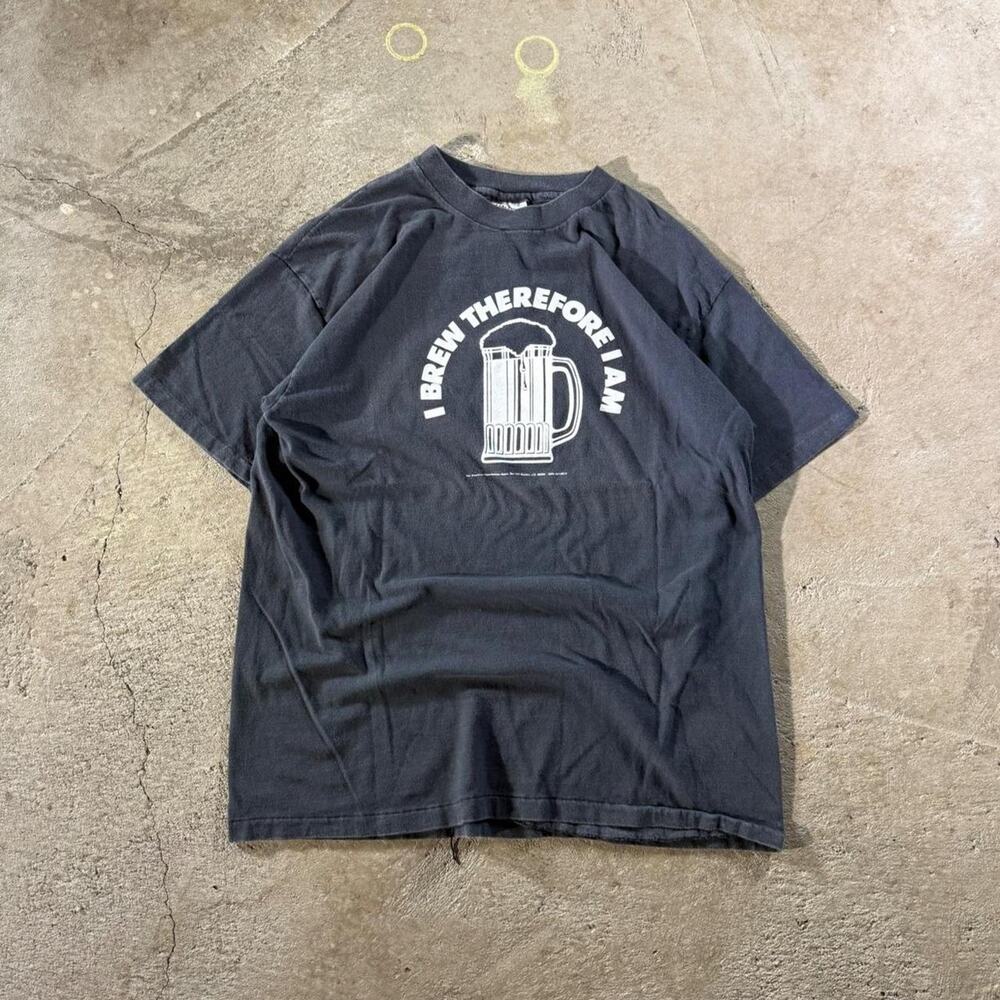 90s Hanes Black I Brew Therefore I Am Single Stitch Cotton T-Shirt